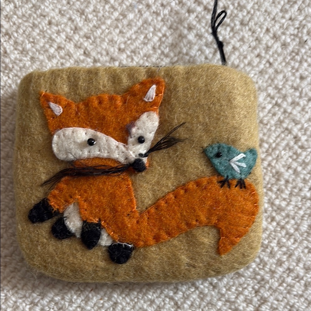 Charming Felt Fox and Bird Pouch